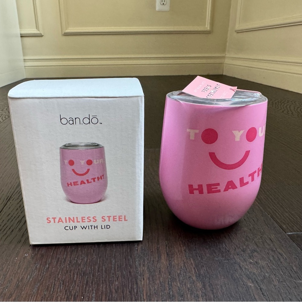 ban.do Stainless Steel Wine Glass Tumbler - "Too Your Health"